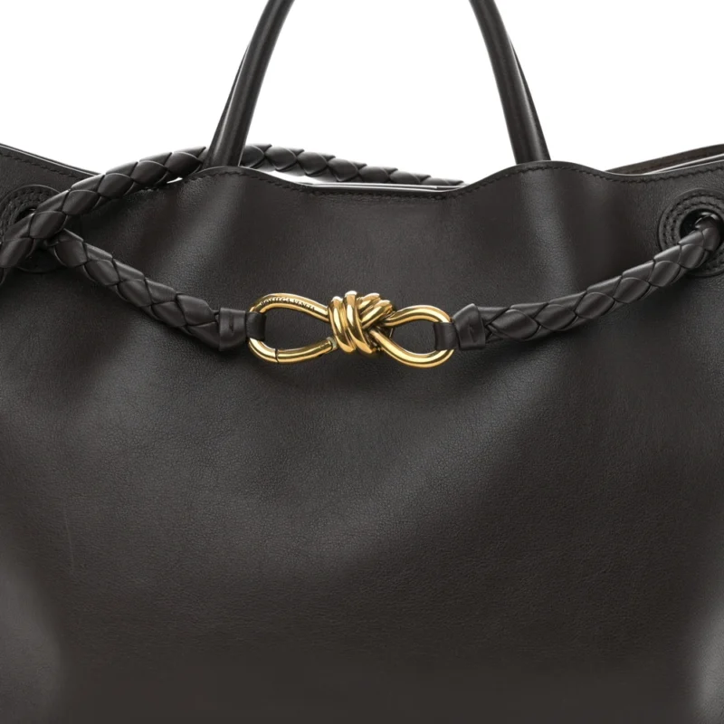BOTTEGA VENETA MEDIUM ANDIAMO SHOULDER BAG FONDANT SILKY CALFSKIN LEATHER GOLD HARDWARE - Image 8