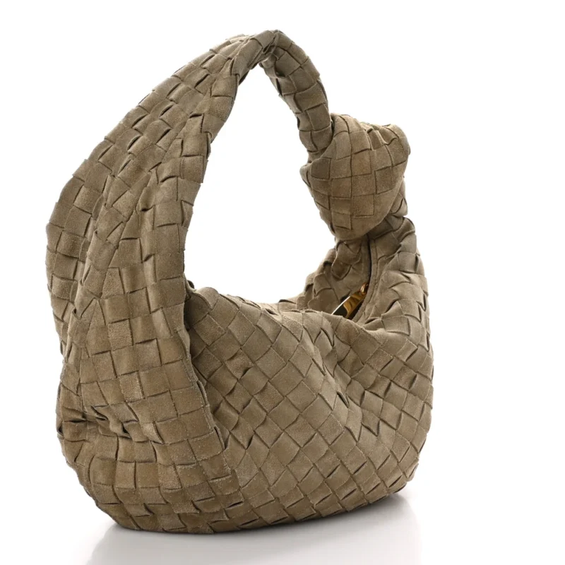 BOTTEGA VENETA MAXI TEEN INTRECCIATO JODIE HOBO BEIGE SUEDE & CALFSKIN LEATHER - Image 3