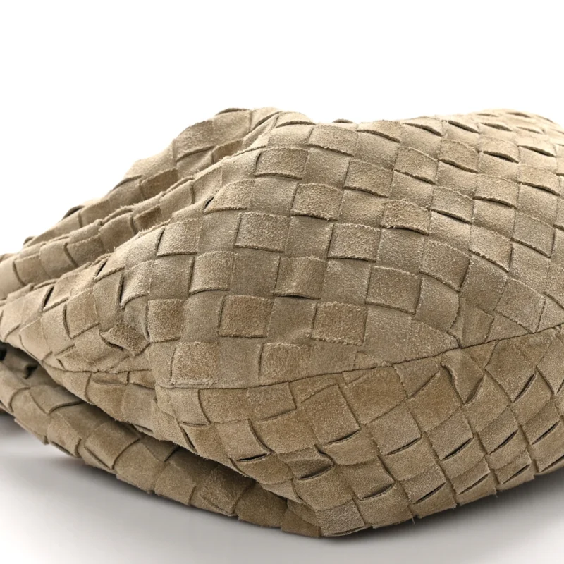 BOTTEGA VENETA MAXI TEEN INTRECCIATO JODIE HOBO BEIGE SUEDE & CALFSKIN LEATHER - Image 4