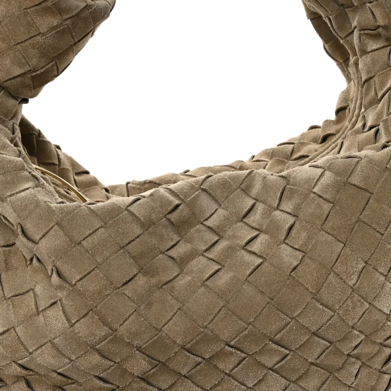 BOTTEGA VENETA MAXI TEEN INTRECCIATO JODIE HOBO BEIGE SUEDE & CALFSKIN LEATHER - Image 8