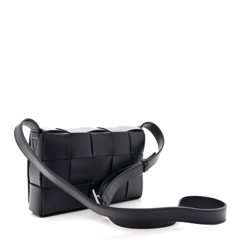 BOTTEGA VENETA MAXI INTRECCIO SMALL CASSETTE CROSSBODY BAG NAVY BLUE LAMBSKIN LEATHER - Image 3