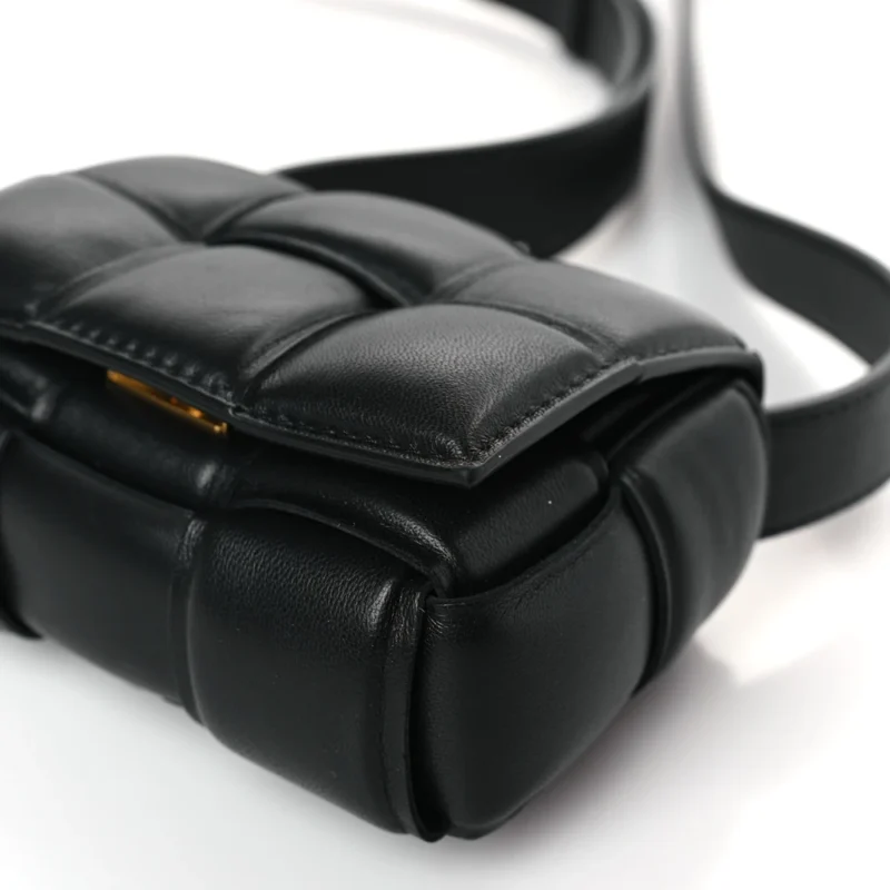 BOTTEGA VENETA MAXI INTRECCIO PADDED MINI CANDY CASSETTE CROSSBODY BAG BLACK LAMBSKIN LEATHER - Image 5