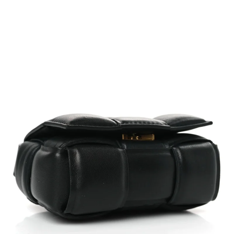 BOTTEGA VENETA MAXI INTRECCIO PADDED MINI CANDY CASSETTE CROSSBODY BAG BLACK LAMBSKIN LEATHER - Image 6