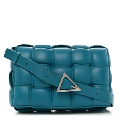 BOTTEGA VENETA MAXI INTRECCIO PADDED CASSETTE CROSSBODY BAG BLASTER NAPPA LEATHER SILVER HARDWARE