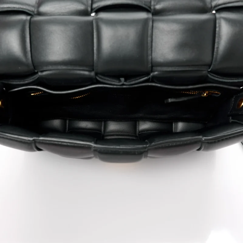 BOTTEGA VENETA MAXI INTRECCIO PADDED CASSETTE CROSSBODY BAG BLACK NAPPA LEATHER GOLD HARDWARE - Image 7