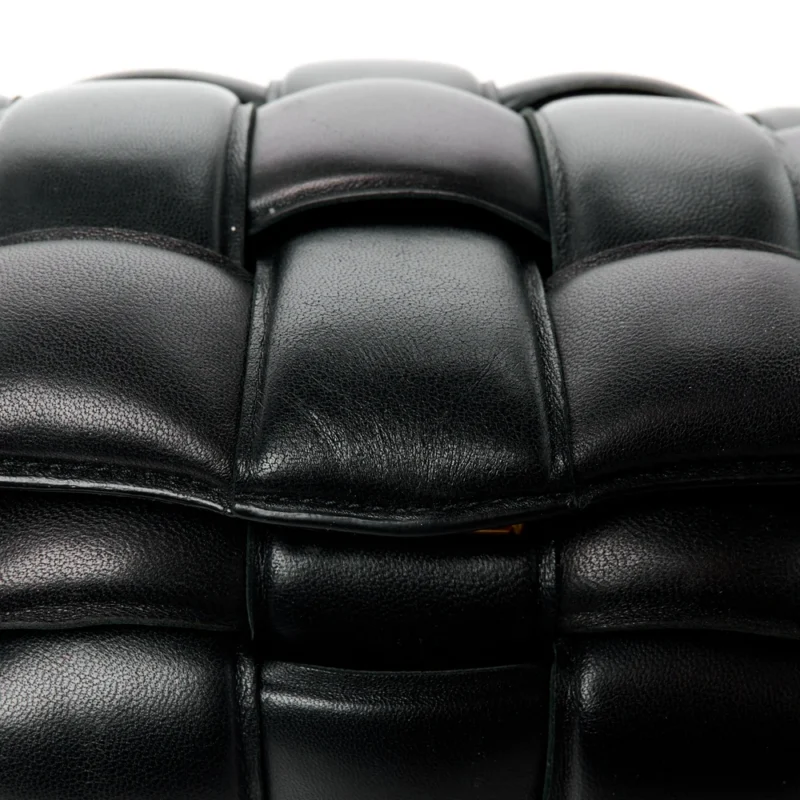 BOTTEGA VENETA MAXI INTRECCIO PADDED CASSETTE CROSSBODY BAG BLACK NAPPA LEATHER GOLD HARDWARE - Image 9
