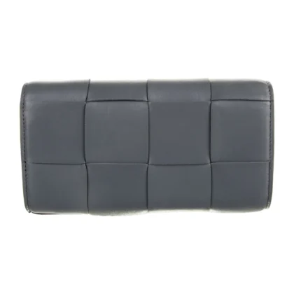BOTTEGA VENETA LARGE CONTINENTAL WALLET GREY LAMBSKIN LEATHER