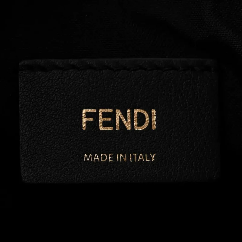 FENDI SMALL FENDIGRAPHY HOBO BAG BLACK MATTE GRACE VITELLO LEATHER GOLD HARDWARE - Image 2