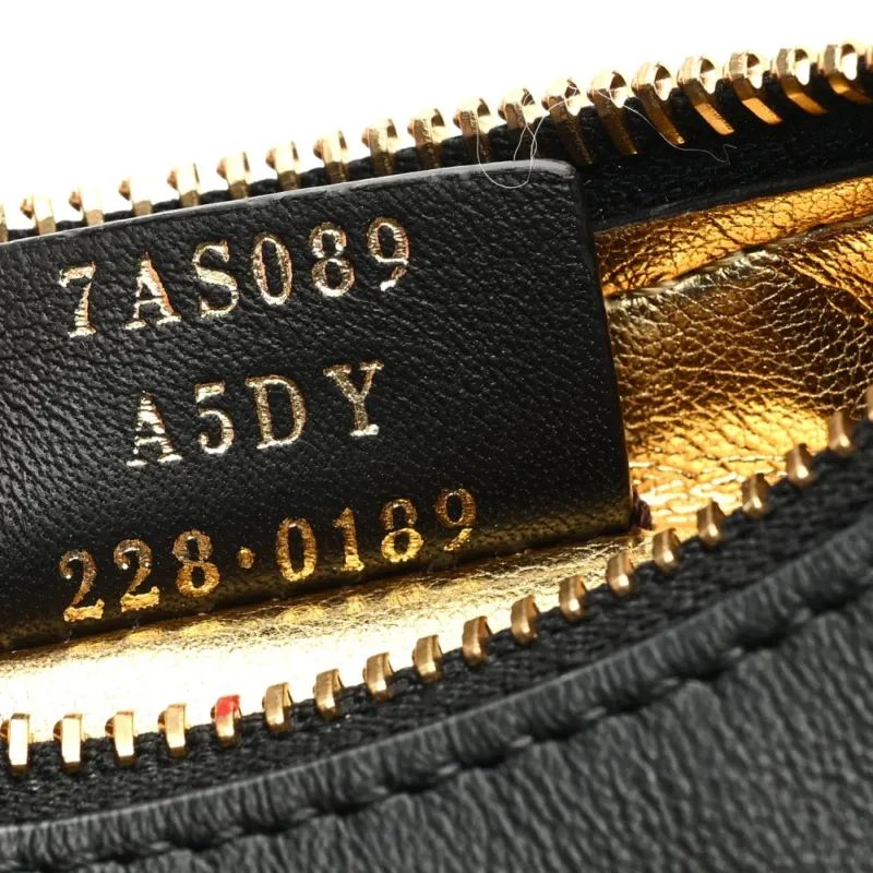 FENDI NANO FENDIGRAPHY HOBO CHARM BLACK MATTE GRACE VITELLO LEATHER GOLD HARDWARE - Image 6