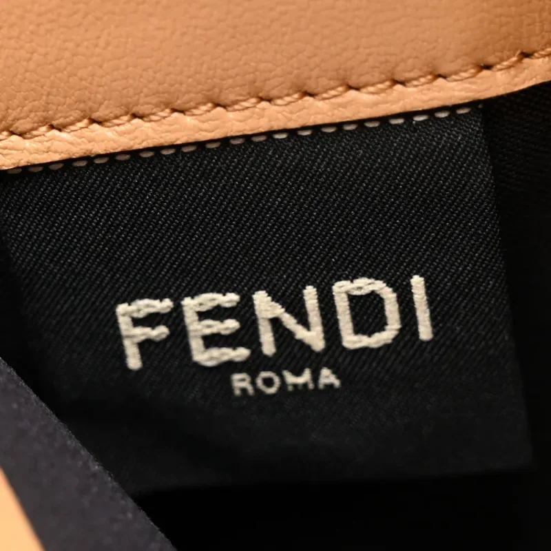 FENDI FF EMBOSSED CONTINENTAL WALLET ON CHAIN (WOC) MATISSE NAPPA LEATHER MIELE SCURO GOLD HARDWARE - Image 3
