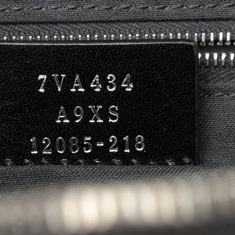 FENDI CENTURY LOGO FF 1974 DIAGONAL BELT BAG BLACK/SUNFLOWER GLAZED FABRIC & LIBERTY VITELLO LEATHER SILVER HARDWARE - Image 8