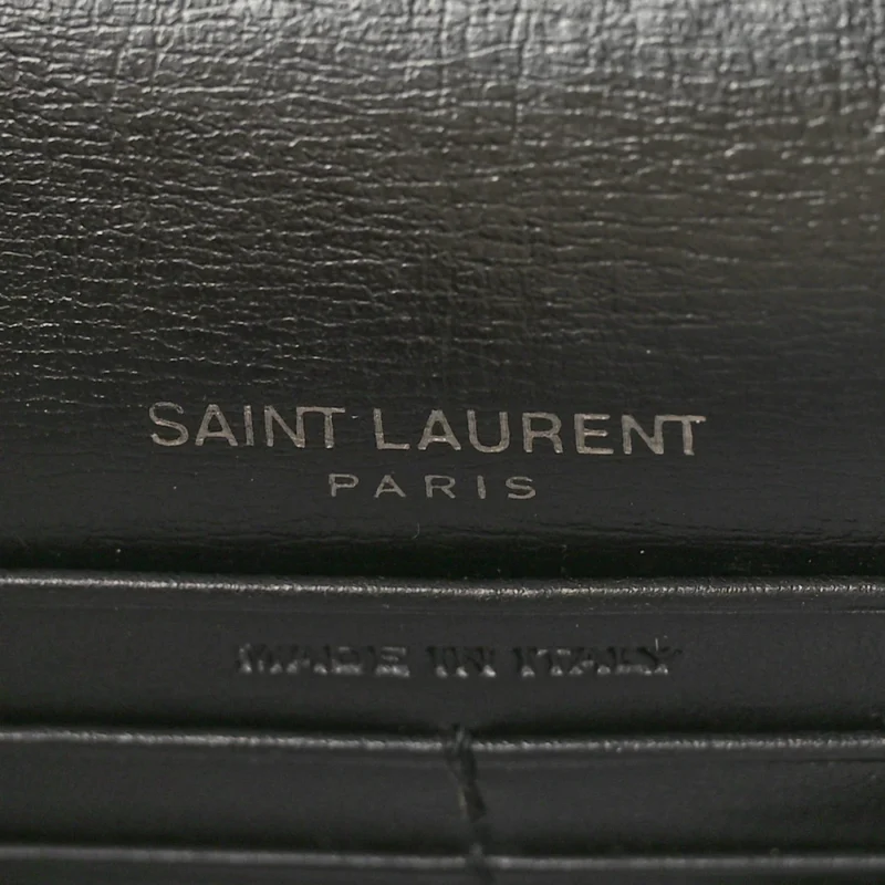 SAINT LAURENT SMALL SUNSET CHAIN WALLET BLACK MONOGRAM CALFSKIN LEATHER BLACK HARDWARE - Image 2