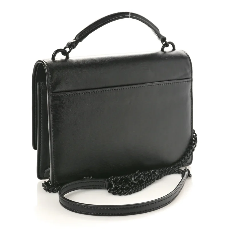 SAINT LAURENT SMALL SUNSET CHAIN WALLET BLACK MONOGRAM CALFSKIN LEATHER BLACK HARDWARE - Image 3