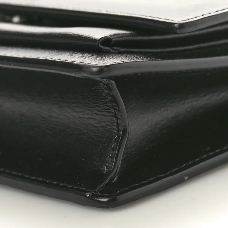 SAINT LAURENT SMALL SUNSET CHAIN WALLET BLACK MONOGRAM CALFSKIN LEATHER BLACK HARDWARE - Image 5