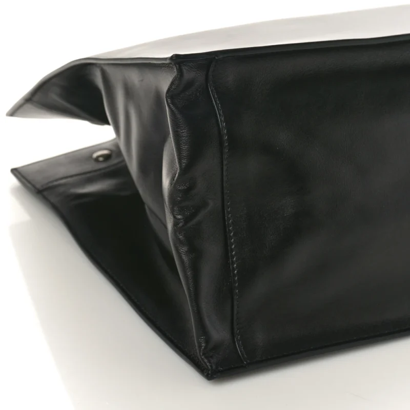SAINT LAURENT SMALL RIVE GAUCHE TOTE BLACK SMOOTH CALFSKIN LEATHER - Image 4