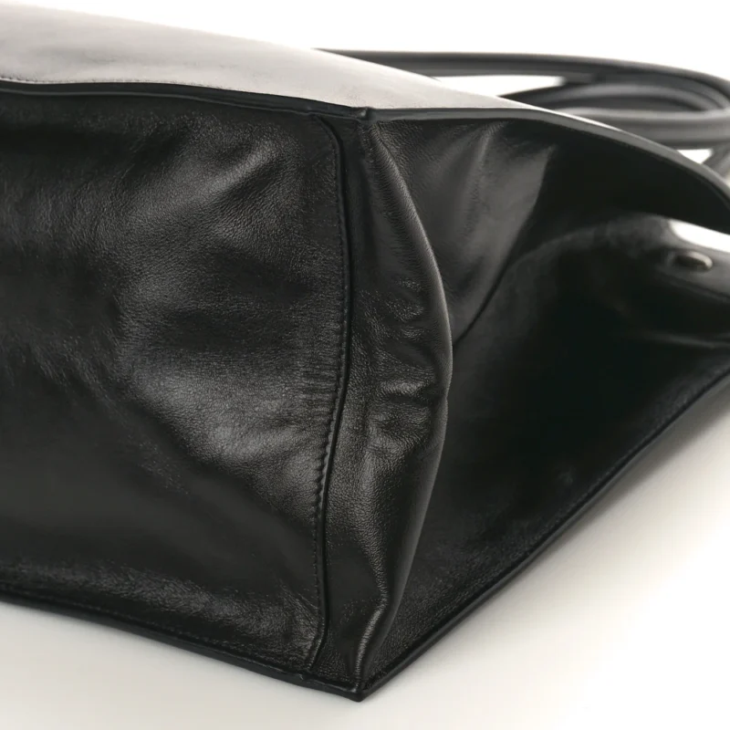 SAINT LAURENT SMALL RIVE GAUCHE TOTE BLACK SMOOTH CALFSKIN LEATHER - Image 5