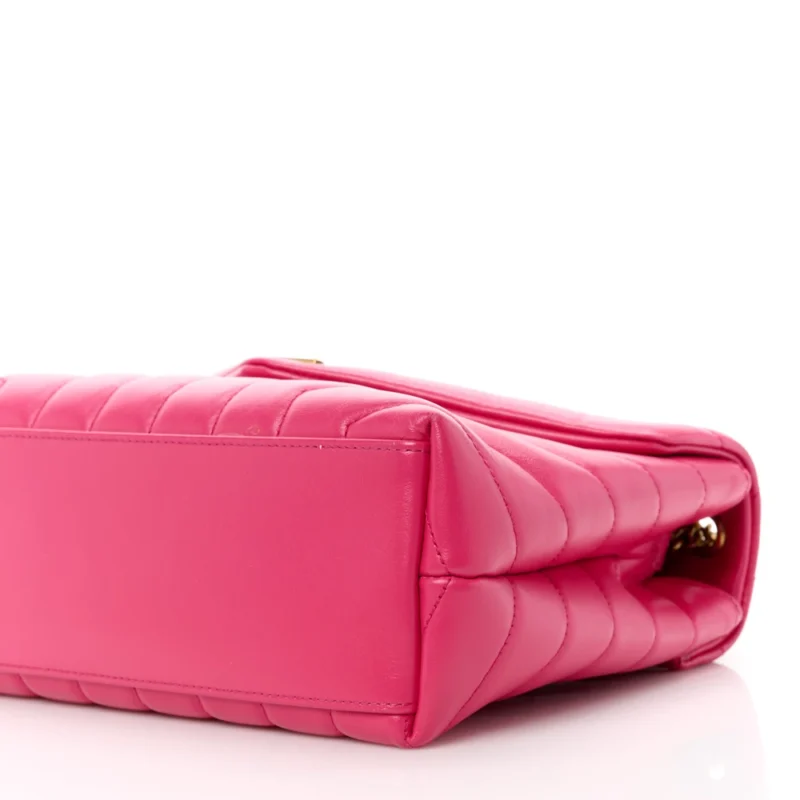 SAINT LAURENT SMALL LOULOU CHAIN SATCHEL FRESH FUCHSIA Y-QUILTED MONOGRAM CALFSKIN LEATHER GOLD HARDWARE - Image 5