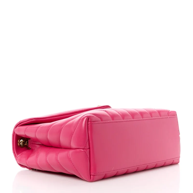 SAINT LAURENT SMALL LOULOU CHAIN SATCHEL FRESH FUCHSIA Y-QUILTED MONOGRAM CALFSKIN LEATHER GOLD HARDWARE - Image 6