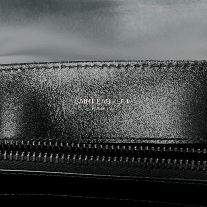 SAINT LAURENT SMALL LOULOU CHAIN SATCHEL BLACK Y-QUILTED MONOCHROME MONOGRAM CALFSKIN LEATHER INCOGNITO HARDWARE - Image 13