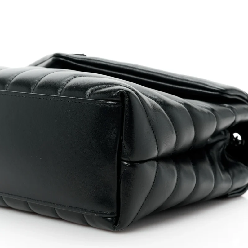 SAINT LAURENT SMALL LOULOU CHAIN SATCHEL BLACK Y-QUILTED MONOCHROME MONOGRAM CALFSKIN LEATHER INCOGNITO HARDWARE - Image 5