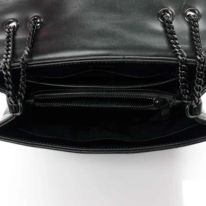SAINT LAURENT SMALL LOULOU CHAIN SATCHEL BLACK Y-QUILTED MONOCHROME MONOGRAM CALFSKIN LEATHER INCOGNITO HARDWARE - Image 7