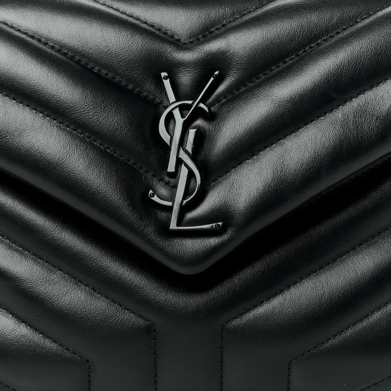SAINT LAURENT SMALL LOULOU CHAIN SATCHEL BLACK Y-QUILTED MONOCHROME MONOGRAM CALFSKIN LEATHER INCOGNITO HARDWARE - Image 9