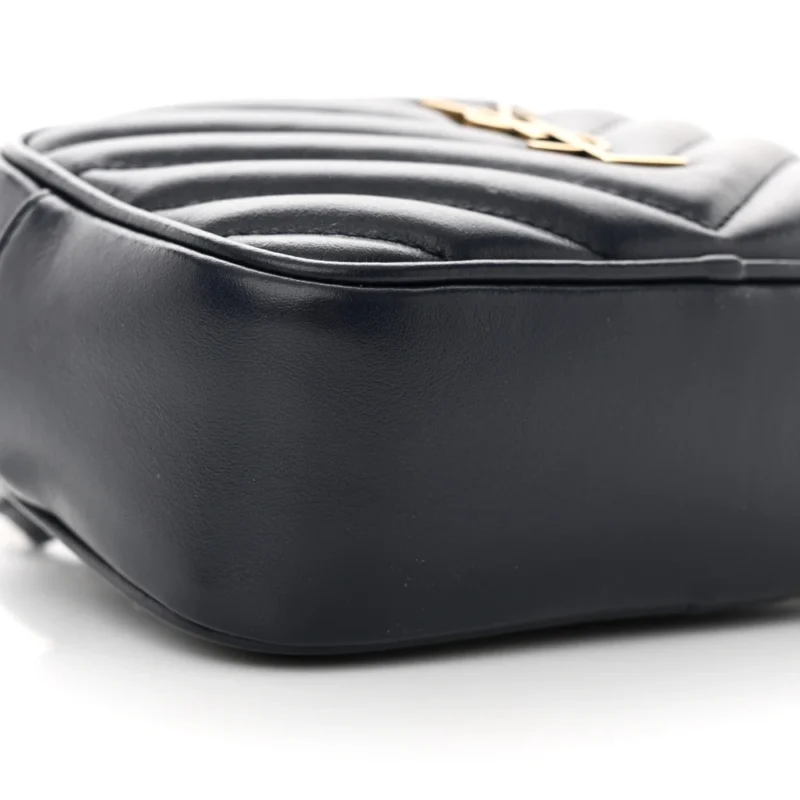 SAINT LAURENT SMALL LOU BELT BAG DEEP MARINE MONOGRAM CALFSKIN MATELASSE LEATHER GOLD HARDWARE - Image 4