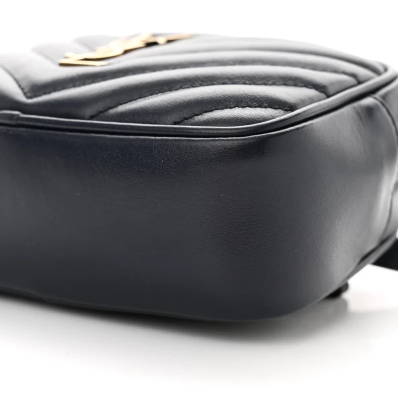 SAINT LAURENT SMALL LOU BELT BAG DEEP MARINE MONOGRAM CALFSKIN MATELASSE LEATHER GOLD HARDWARE - Image 5