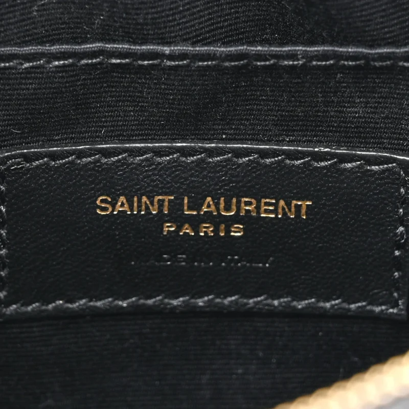 SAINT LAURENT SMALL LOU BELT BAG BLACK EMBOSSED MONOGRAM PATENT CALFSKIN & CROCODILE LEATHER AGED GOLD HARDWARE - Image 2