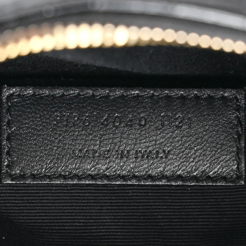 SAINT LAURENT SMALL LOU BELT BAG BLACK EMBOSSED MONOGRAM PATENT CALFSKIN & CROCODILE LEATHER AGED GOLD HARDWARE - Image 9