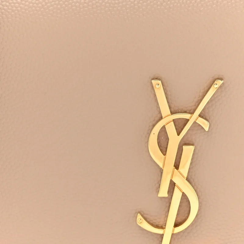 SAINT LAURENT SMALL KATE TASSEL CHAIN WALLET DARK BEIGE CLASSIC MONOGRAM GRAIN DE POUDRE LEATHER GOLD HARDWARE - Image 8