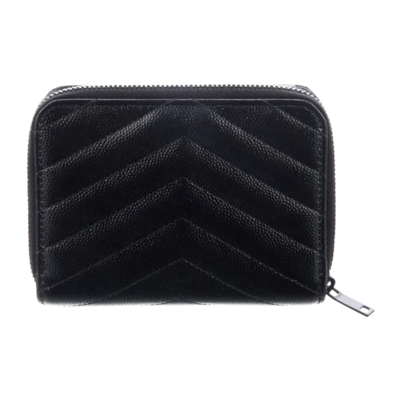 SAINT LAURENT SMALL COMPACT WALLET BLACK CALFSKIN LEATHER - Image 2