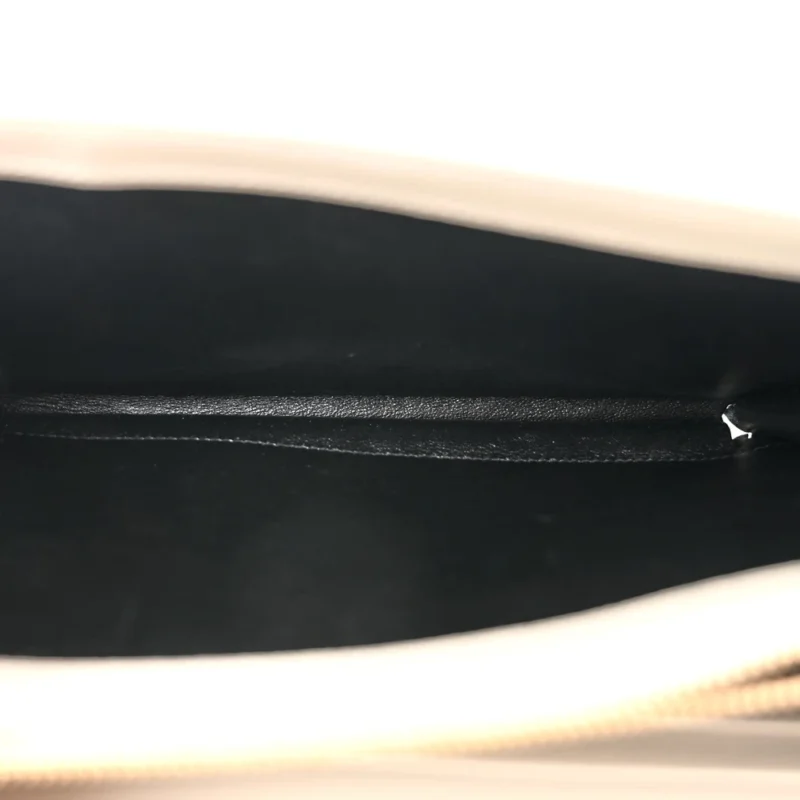 SAINT LAURENT SMALL CHAIN WALLET CREMA SOFT CHEVRON MONOGRAM GRAIN DE POUDRE MATELASSE LEATHER GOLD HARDWARE - Image 7