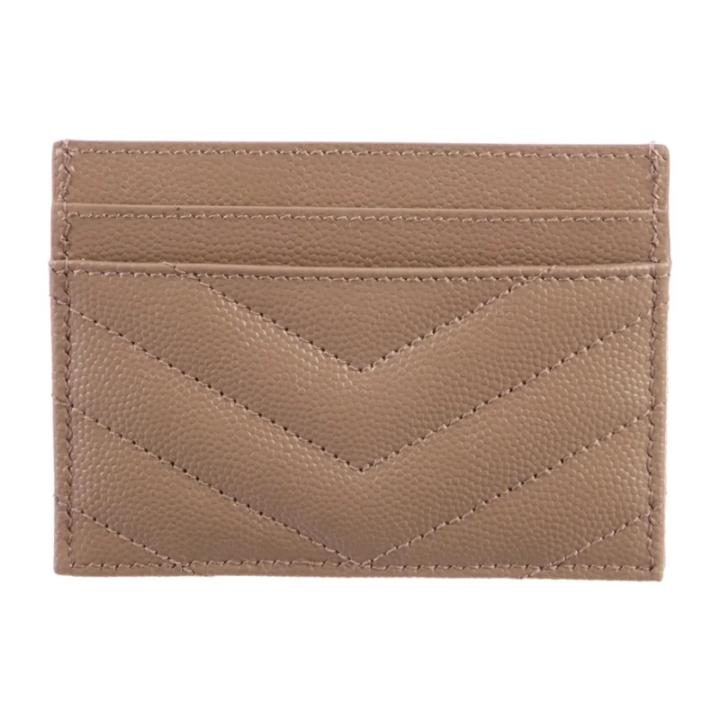 SAINT LAURENT SMALL CASSANDRE MATELASS?? CARD HOLDER NEUTRALS QUILTED LAMBSKIN LEATHER GOLD HARDWARE - Image 2