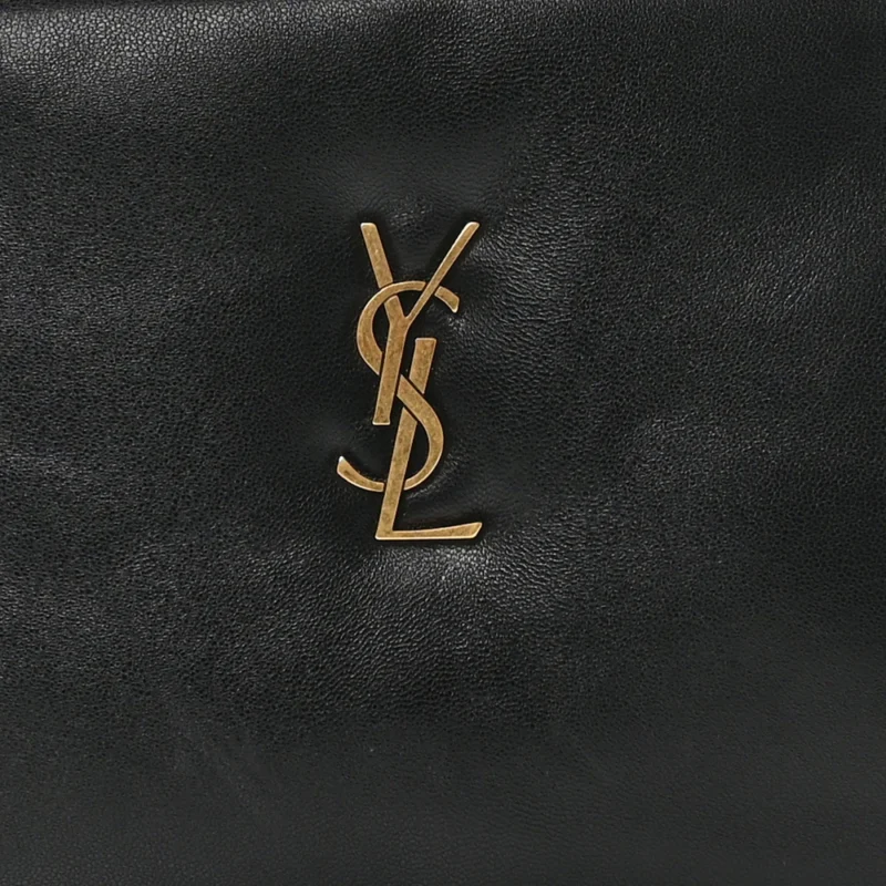 SAINT LAURENT SMALL CALYPSO POUCH BLACK LAMBSKIN LEATHER AGED GOLD HARDWARE - Image 5