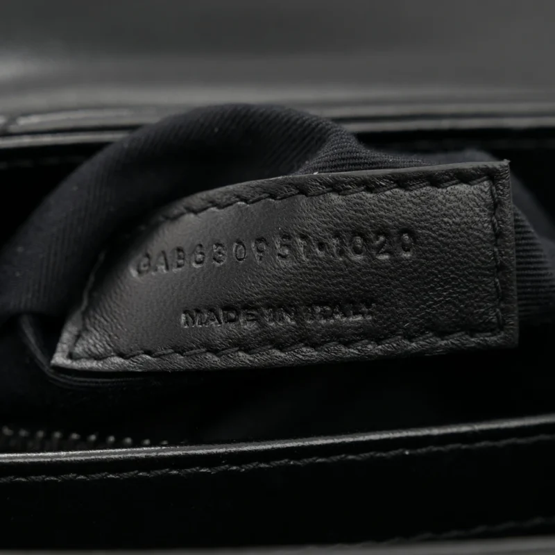 SAINT LAURENT MINI LOULOU CROSSBODY BAG BLACK Y-QUILTED MONOCHROME MONOGRAM CALFSKIN LEATHER BLACK HARDWARE - Image 9