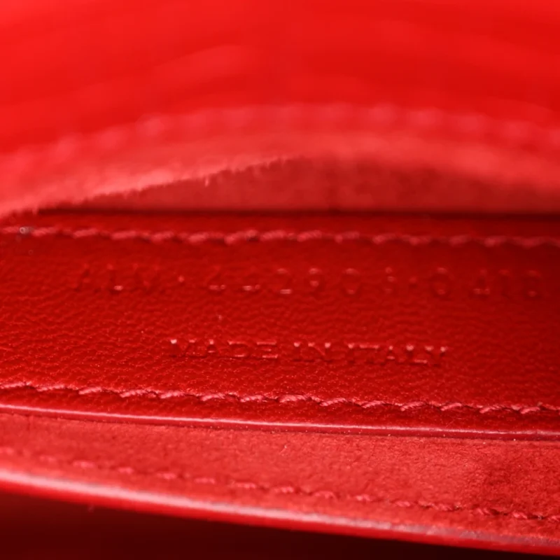SAINT LAURENT MEDIUM SUNSET BAG ROUGE EROS EMBOSSED MONOGRAM CALFSKIN & CROCODILE LEATHER SILVER HARDWARE - Image 14