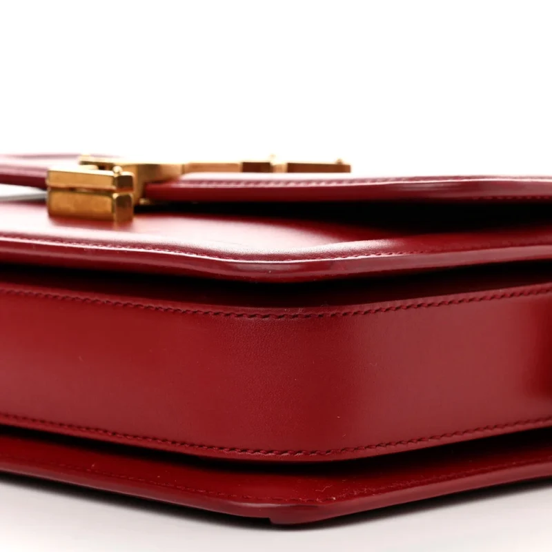 SAINT LAURENT MEDIUM SOLFERINO SATCHEL ROUGE OPYUM MONOGRAM BOX CALFSKIN LEATHER BRASS HARDWARE - Image 5