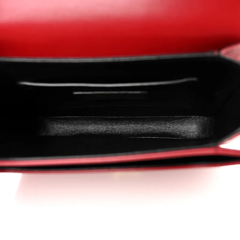 SAINT LAURENT MEDIUM SOLFERINO SATCHEL ROUGE OPYUM MONOGRAM BOX CALFSKIN LEATHER BRASS HARDWARE - Image 7
