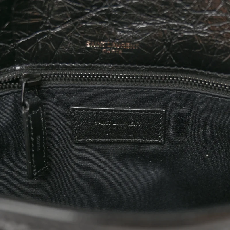 SAINT LAURENT MEDIUM NIKI CHAIN SATCHEL BLACK CRINKLED MONOGRAM CALFSKIN MATELASSE LEATHER BLACK HARDWARE - Image 2