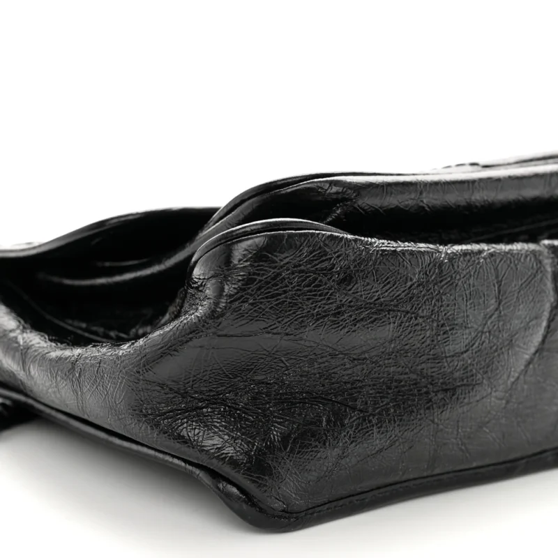 SAINT LAURENT MEDIUM NIKI CHAIN SATCHEL BLACK CRINKLED MONOGRAM CALFSKIN MATELASSE LEATHER BLACK HARDWARE - Image 4