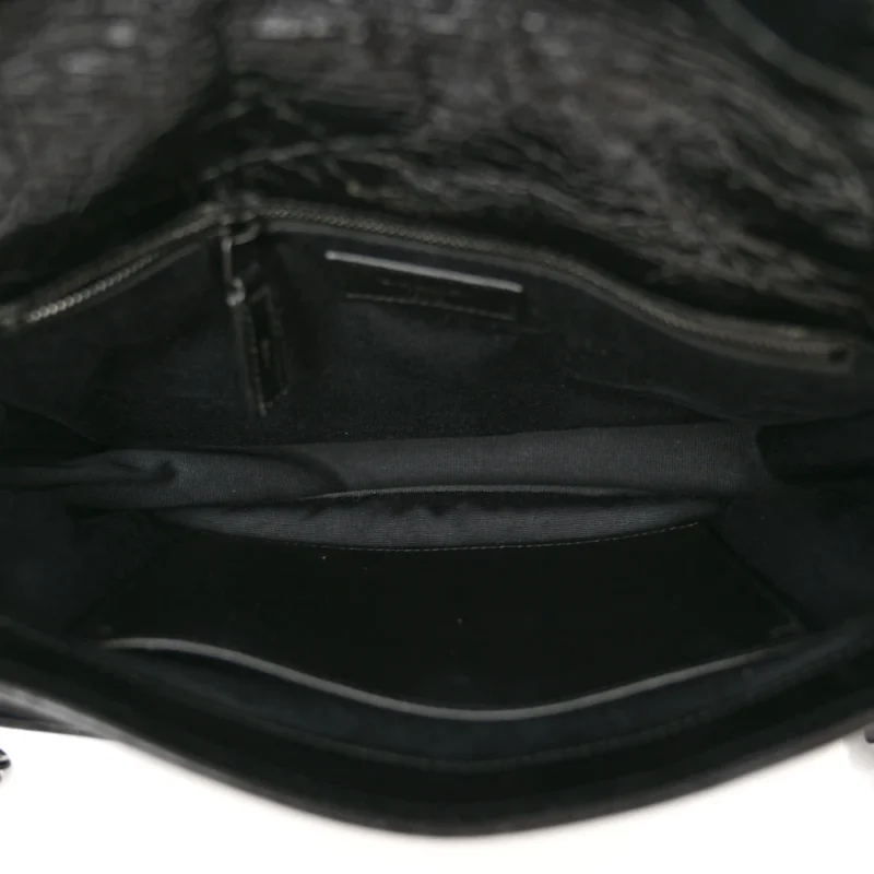 SAINT LAURENT MEDIUM NIKI CHAIN SATCHEL BLACK CRINKLED MONOGRAM CALFSKIN MATELASSE LEATHER BLACK HARDWARE - Image 7