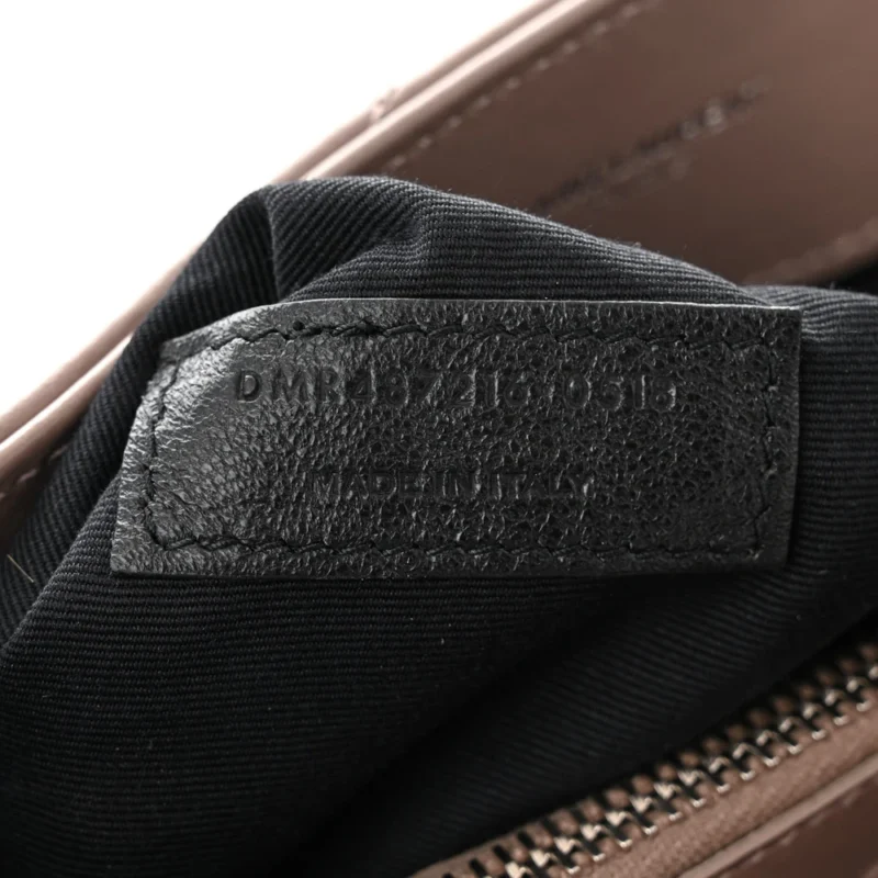 SAINT LAURENT MEDIUM LOULOU CHAIN SATCHEL MINK Y-QUILTED MONOGRAM CALFSKIN LEATHER SILVER HARDWARE - Image 9