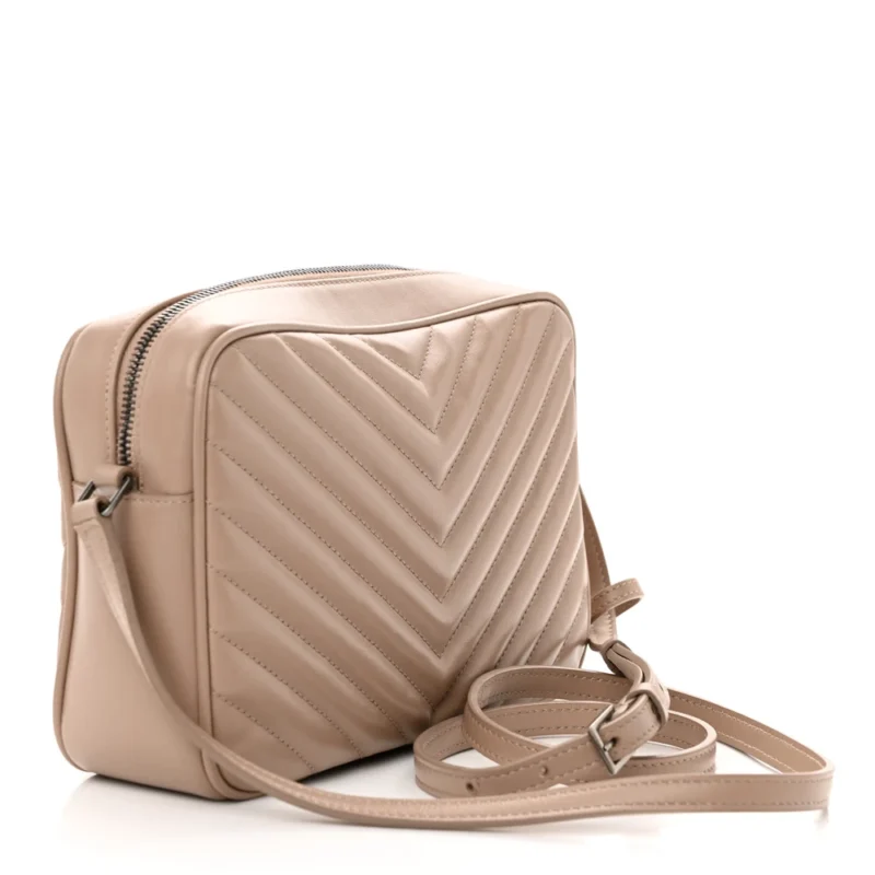 SAINT LAURENT MEDIUM LOU CAMERA BAG DARK BEIGE MONOGRAM CALFSKIN MATELASSE LEATHER RUTHENIUM HARDWARE - Image 3