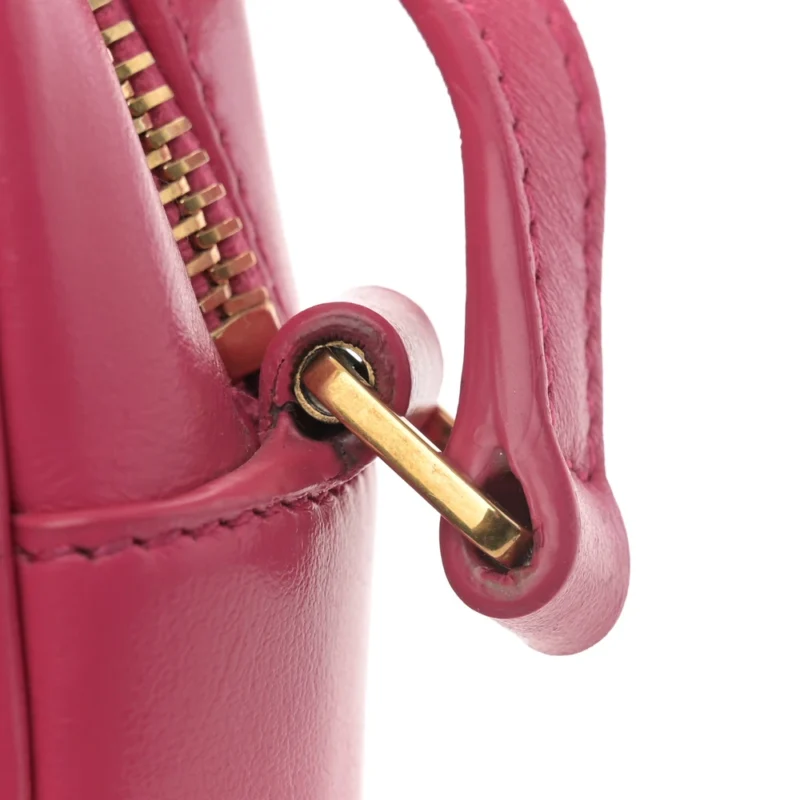 SAINT LAURENT MEDIUM LOU CAMERA BAG FUXIA MONOGRAM CALFSKIN MATELASSE LEATHER AGED GOLD HARDWARE - Image 11