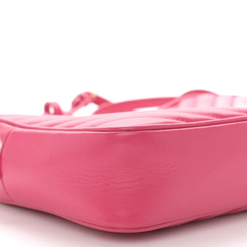 SAINT LAURENT MEDIUM LOU CAMERA BAG FUXIA MONOGRAM CALFSKIN MATELASSE LEATHER AGED GOLD HARDWARE - Image 4