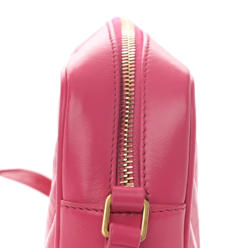 SAINT LAURENT MEDIUM LOU CAMERA BAG FUXIA MONOGRAM CALFSKIN MATELASSE LEATHER AGED GOLD HARDWARE - Image 10