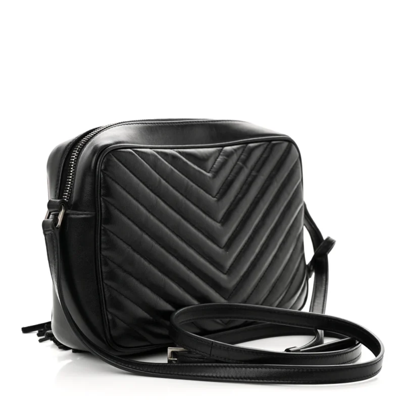 SAINT LAURENT MEDIUM LOU CAMERA BAG BLACK MONOGRAM CALFSKIN MATELASSE LEATHER SILVER HARDWARE - Image 3