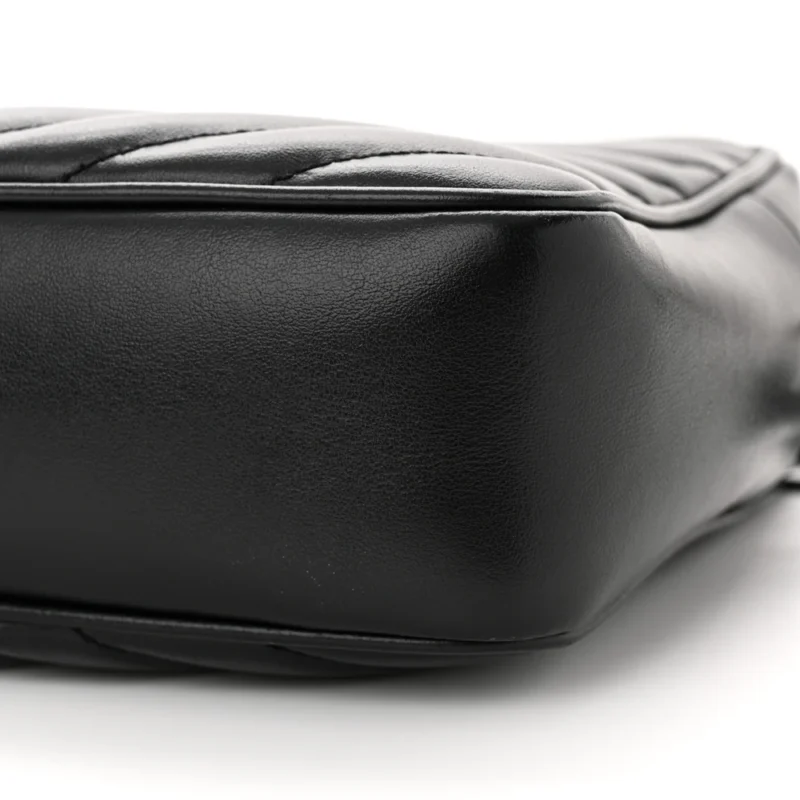 SAINT LAURENT MEDIUM LOU CAMERA BAG BLACK MONOGRAM CALFSKIN MATELASSE LEATHER SILVER HARDWARE - Image 5