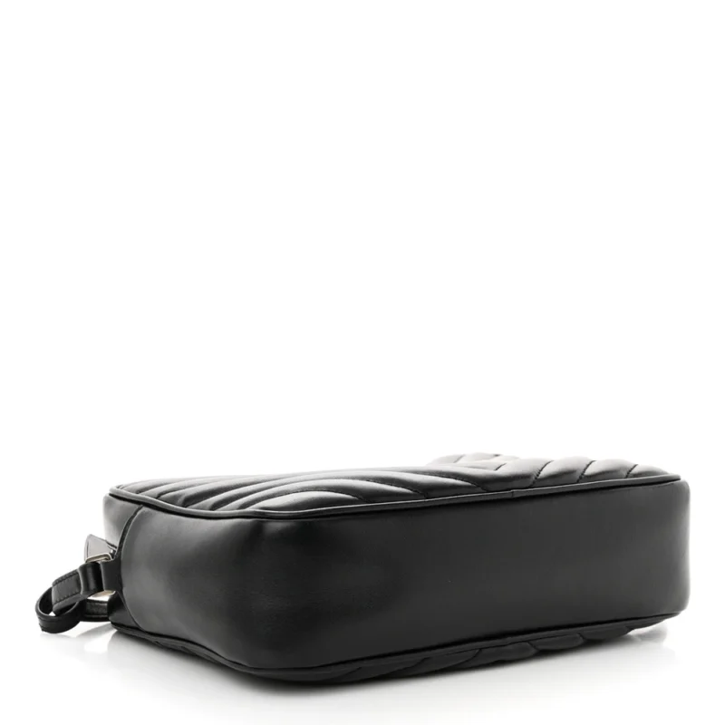 SAINT LAURENT MEDIUM LOU CAMERA BAG BLACK MONOGRAM CALFSKIN MATELASSE LEATHER SILVER HARDWARE - Image 6